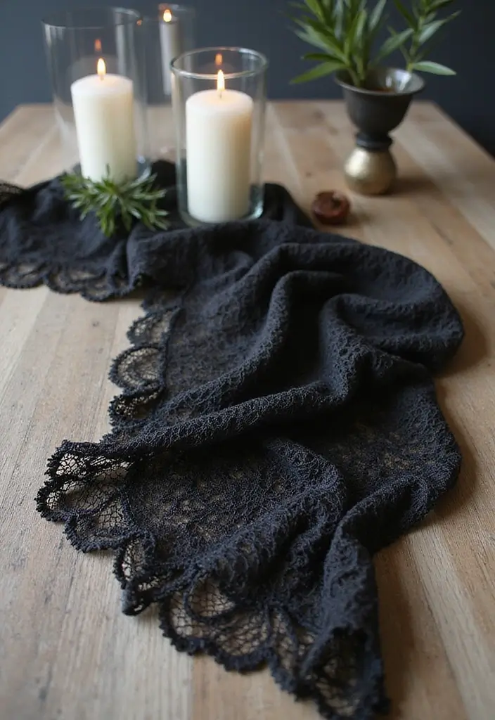 29 Minimalist Halloween Decor Ideas That Look Chic 15 29 Minimalist Halloween Decor Ideas That Look Chic - 15. Black Lace Accents