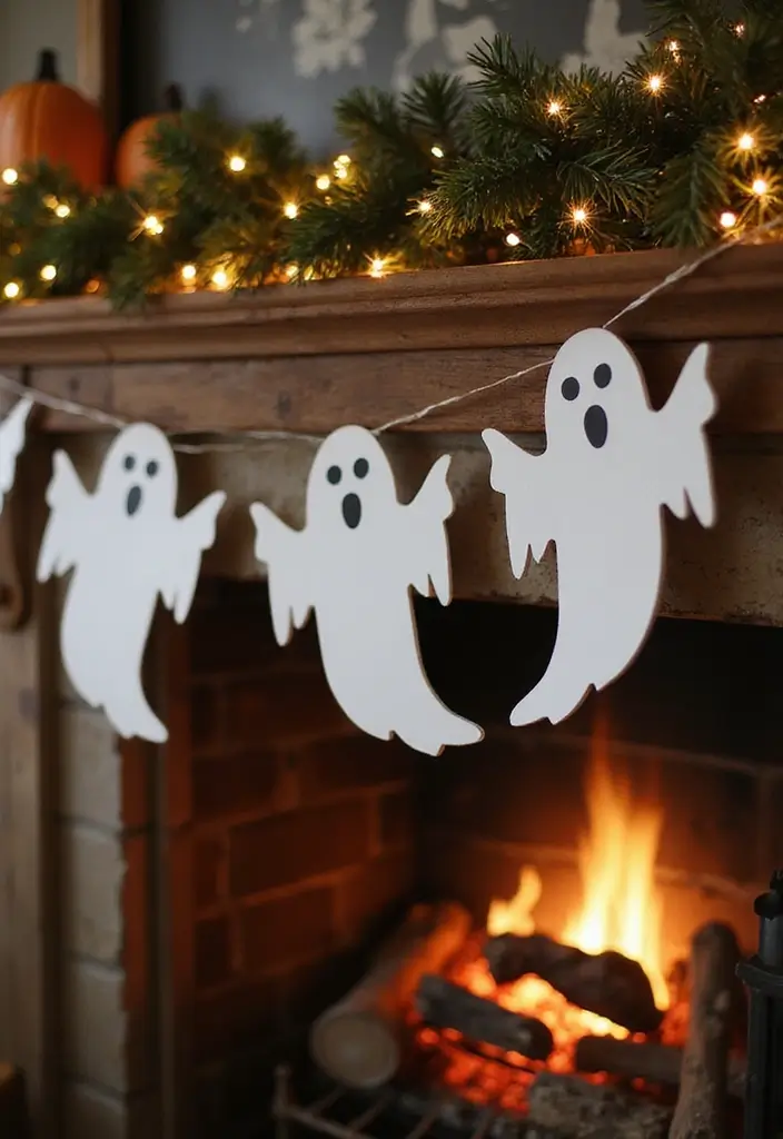 29 Minimalist Halloween Decor Ideas That Look Chic 2 29 Minimalist Halloween Decor Ideas That Look Chic - 2. Ghostly Garlands