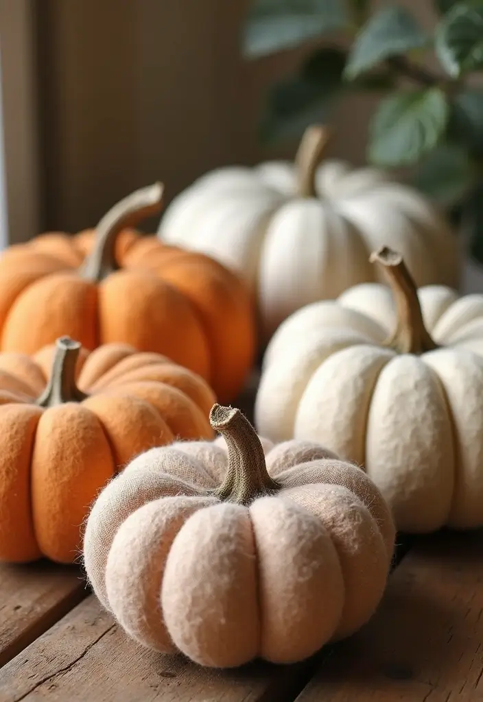29 Minimalist Halloween Decor Ideas That Look Chic 20 29 Minimalist Halloween Decor Ideas That Look Chic - 20. Eco-Friendly Fabric Pumpkins