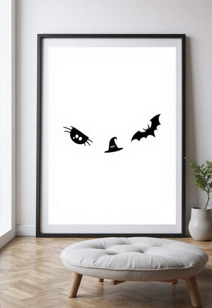 29 Minimalist Halloween Decor Ideas That Look Chic 28 29 Minimalist Halloween Decor Ideas That Look Chic - 28. Minimalist Spooky Wall Art