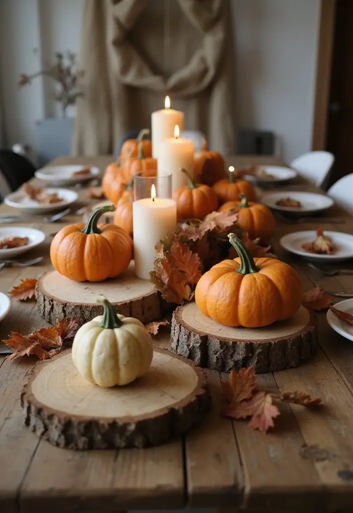 29 Minimalist Halloween Decor Ideas That Look Chic 29 29 Minimalist Halloween Decor Ideas That Look Chic - 29. Natural Wood Slice Decor