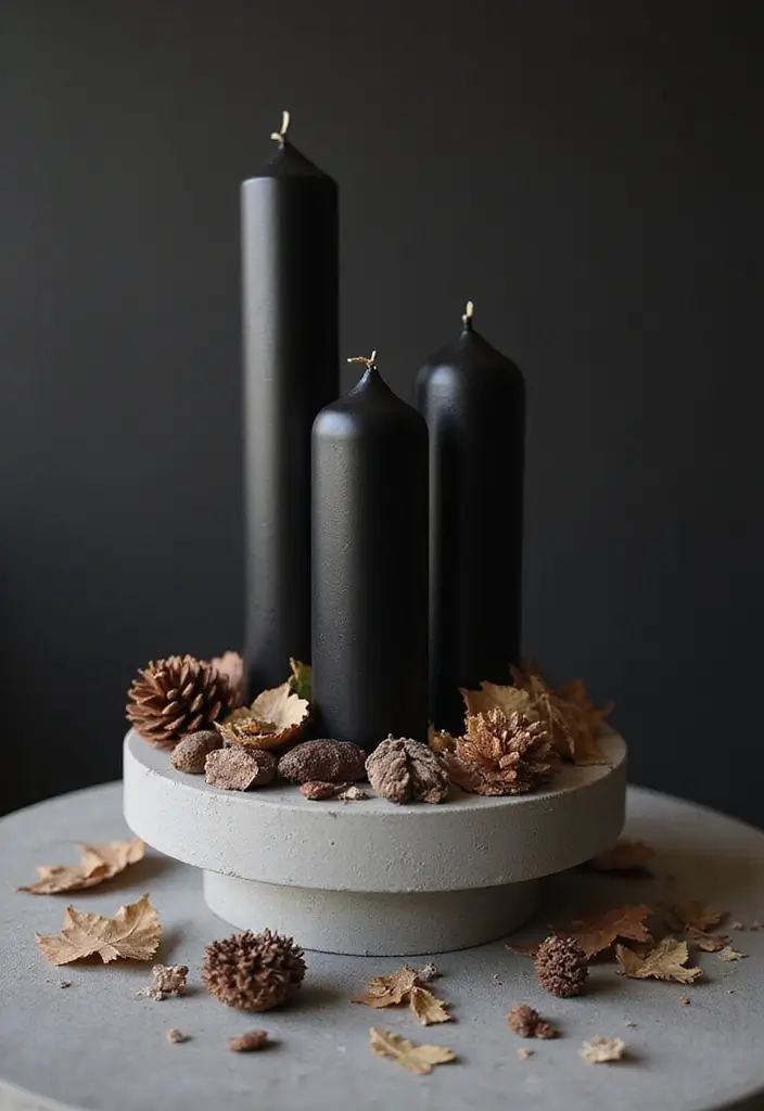 29 Minimalist Halloween Decor Ideas That Look Chic 3 29 Minimalist Halloween Decor Ideas That Look Chic - 3. Elegant Black Candles