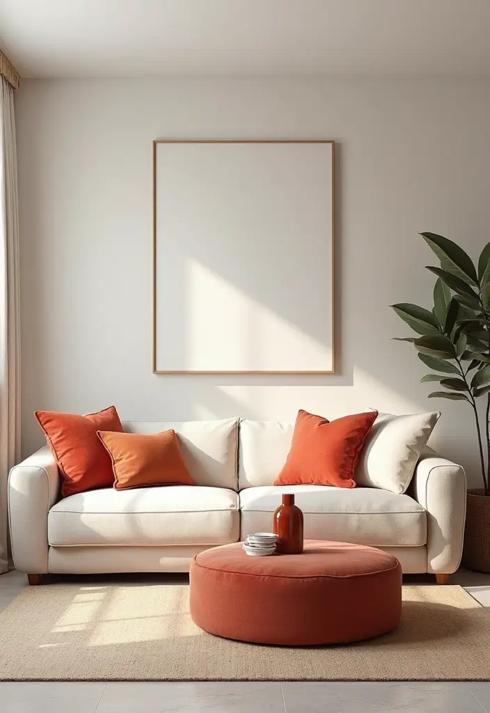 29 Minimalist Living Room Ideas That Feel Calm and Chic 15 29 Minimalist Living Room Ideas That Feel Calm and Chic - 15. A Pop of Color with Intention