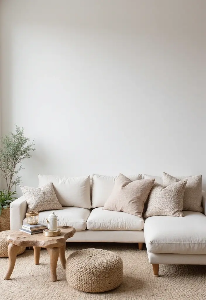 29 Minimalist Living Room Ideas That Feel Calm and Chic 24 29 Minimalist Living Room Ideas That Feel Calm and Chic - 24. Subtle Patterns for Interest