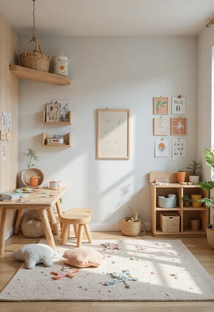 29 Minimalist Playroom Ideas for Kids 17 29 Minimalist Playroom Ideas for Kids - 17. Integrated Learning Spaces