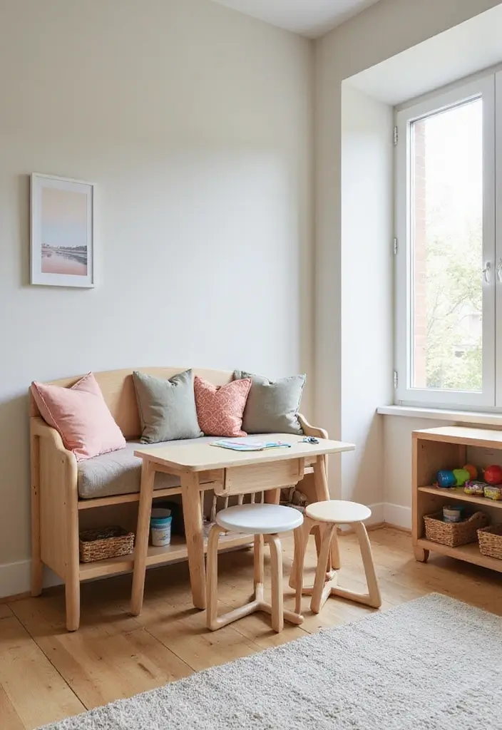29 Minimalist Playroom Ideas for Kids 2 29 Minimalist Playroom Ideas for Kids - 2. Multifunctional Furniture