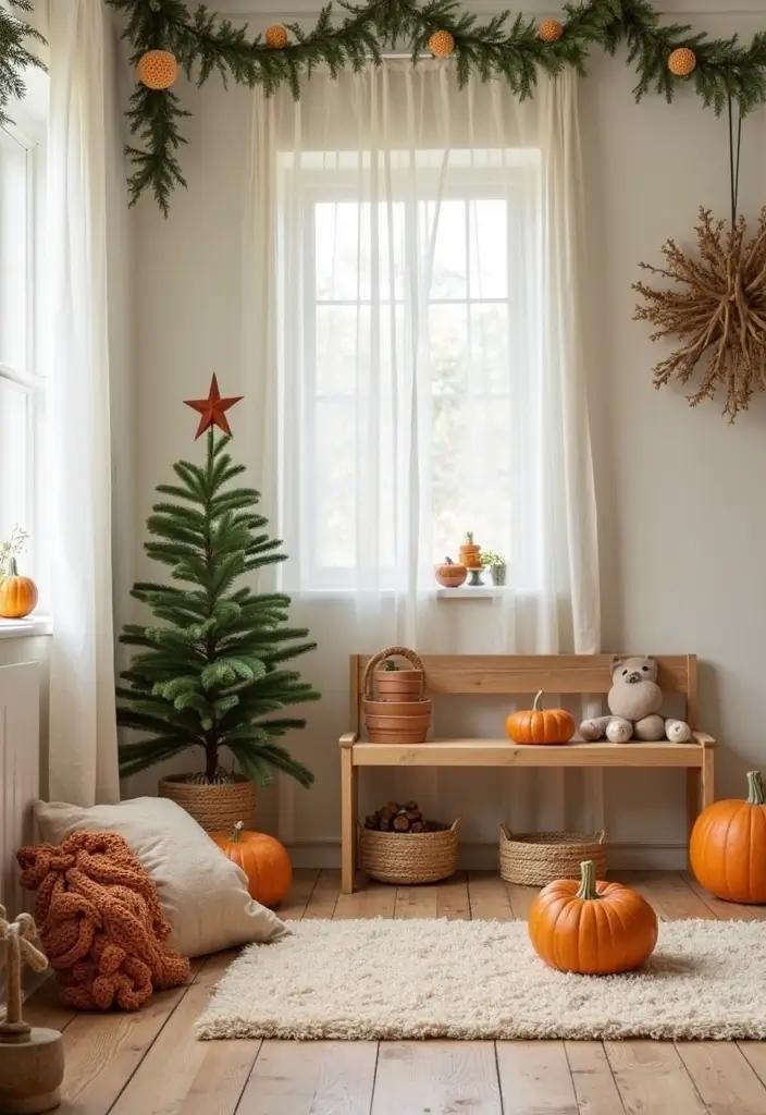 29 Minimalist Playroom Ideas for Kids 21 29 Minimalist Playroom Ideas for Kids - 21. Seasonal Decor