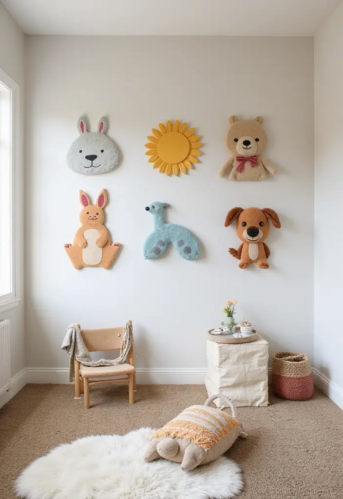 29 Minimalist Playroom Ideas for Kids 22 29 Minimalist Playroom Ideas for Kids - 22. Playful Wall Art