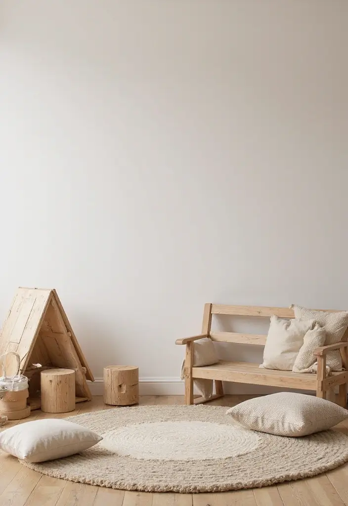 29 Minimalist Playroom Ideas for Kids 4 29 Minimalist Playroom Ideas for Kids - 4. Natural Materials
