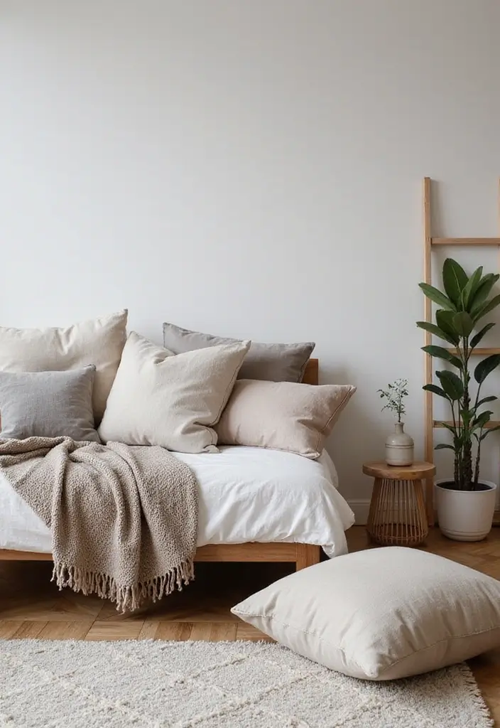 29 Minimalist Studio Apartment Ideas for Small Spaces 10 29 Minimalist Studio Apartment Ideas for Small Spaces - 10. Textured Fabrics