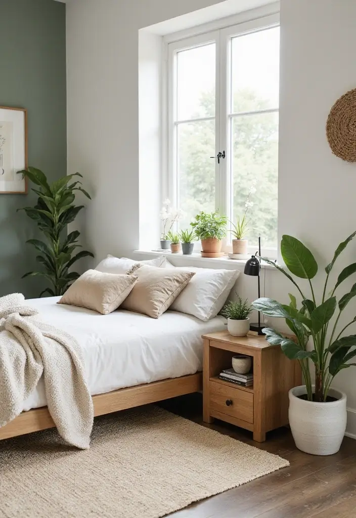 29 White Minimalist Bedroom Ideas That Feel Fresh 19 29 White Minimalist Bedroom Ideas That Feel Fresh - 19. Natural Elements