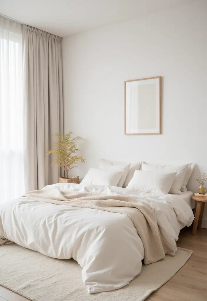 29 White Minimalist Bedroom Ideas That Feel Fresh 23 29 White Minimalist Bedroom Ideas That Feel Fresh - 23. Simplified Color Palette