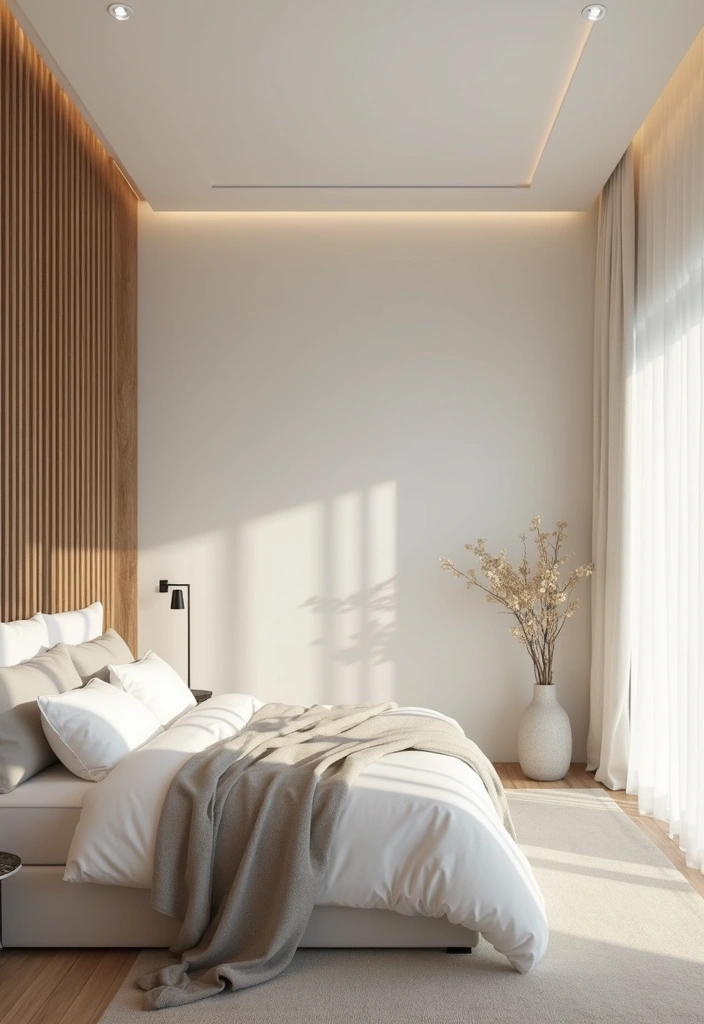 29 White Minimalist Bedroom Ideas That Feel Fresh 4 29 White Minimalist Bedroom Ideas That Feel Fresh - 4. Monochrome Magic