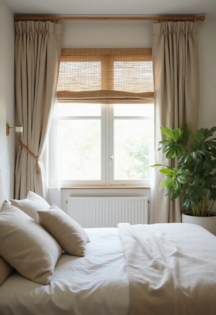 30 Green Minimalist Bedroom Ideas That Feel Relaxing 18 30 Green Minimalist Bedroom Ideas That Feel Relaxing - 18. Sustainable Window Treatments