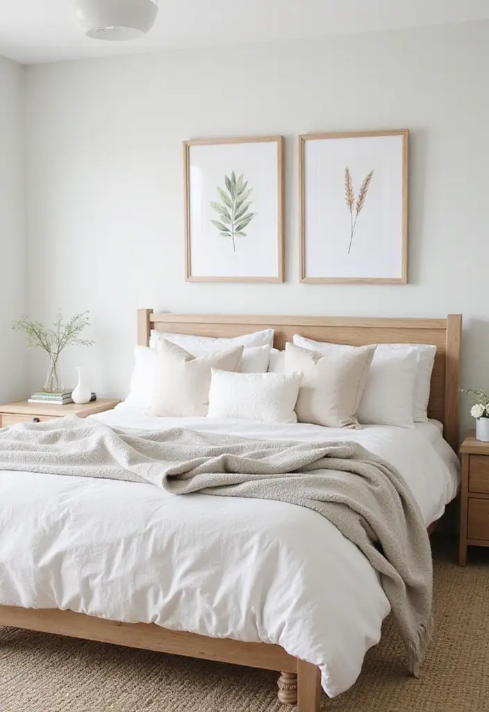 30 Green Minimalist Bedroom Ideas That Feel Relaxing 27 30 Green Minimalist Bedroom Ideas That Feel Relaxing - 27. Simple Seasonal Decor