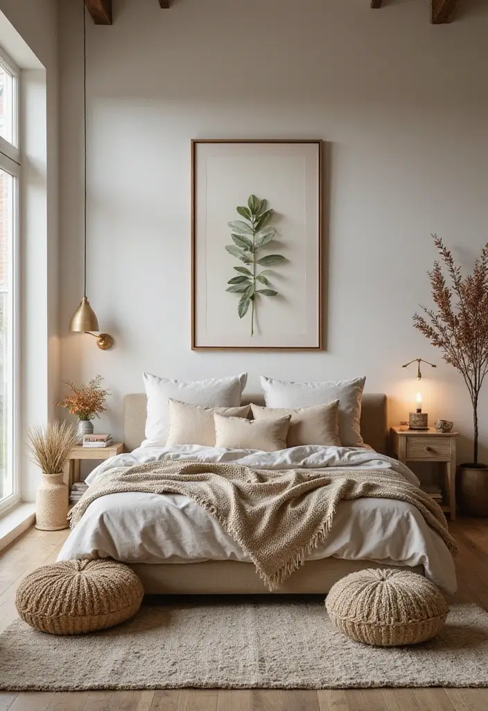 30 Green Minimalist Bedroom Ideas That Feel Relaxing 30 30 Green Minimalist Bedroom Ideas That Feel Relaxing - 30. Adorning with Nature