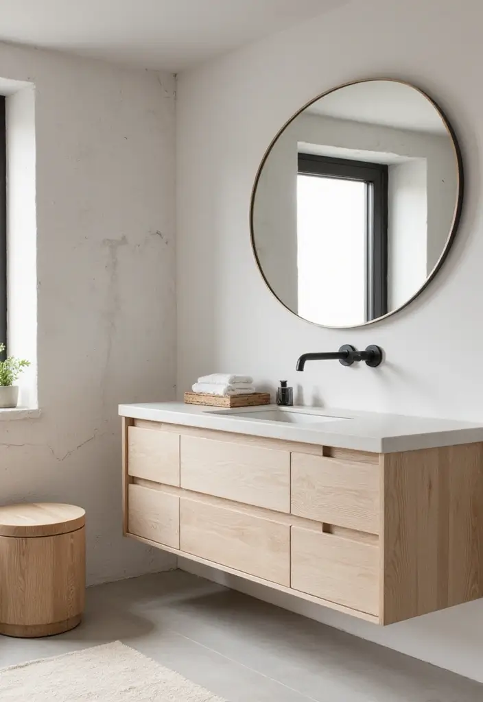 30 Minimalist Bathroom Vanity Ideas That Save Space 11 30 Minimalist Bathroom Vanity Ideas That Save Space - 11. Streamlined Scandinavian Designs