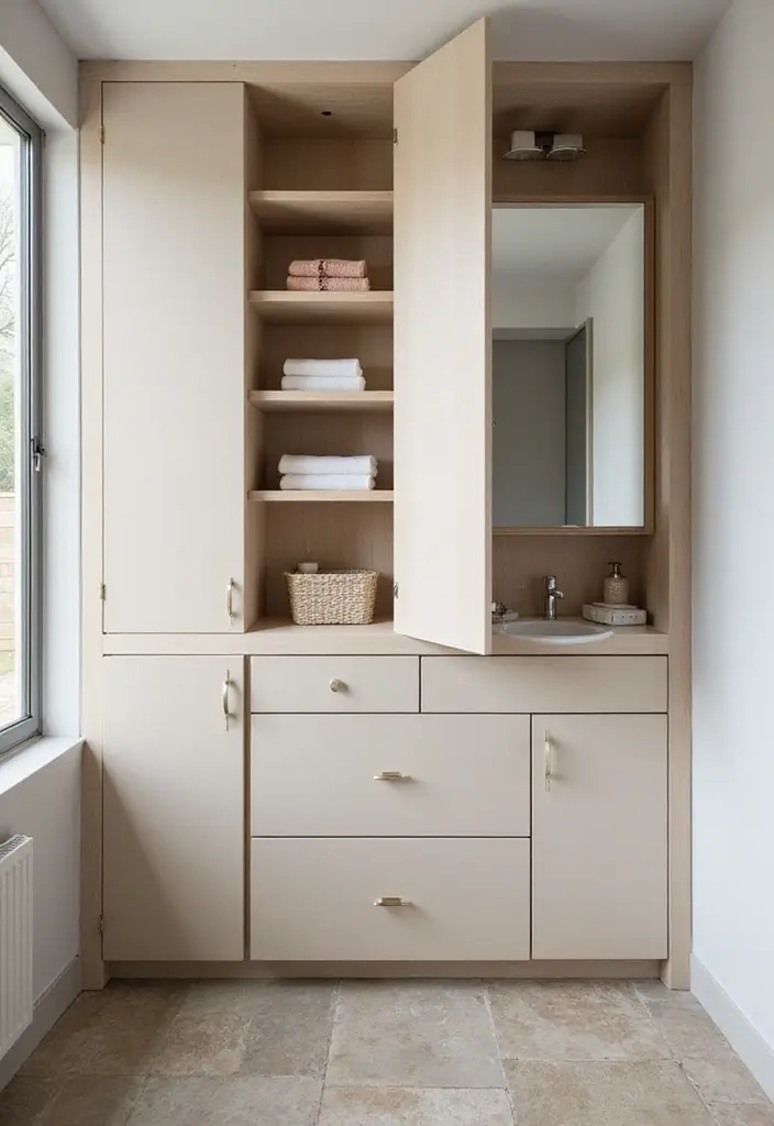 30 Minimalist Bathroom Vanity Ideas That Save Space 15 30 Minimalist Bathroom Vanity Ideas That Save Space - 15. Hidden Storage Vanities