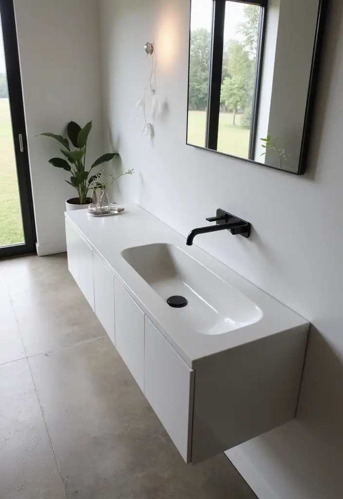 30 Minimalist Bathroom Vanity Ideas That Save Space 3 30 Minimalist Bathroom Vanity Ideas That Save Space - 3. Integrated Sink Vanities