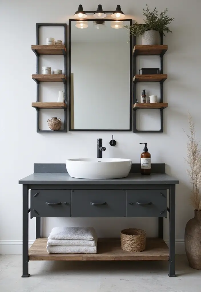 30 Minimalist Bathroom Vanity Ideas That Save Space 7 30 Minimalist Bathroom Vanity Ideas That Save Space - 7. Sleek Metal Frame Vanities
