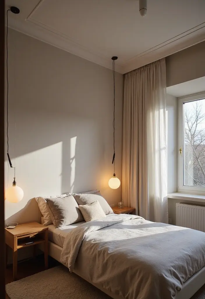30 Minimalist Bedroom Designs for Every Style 17 30 Minimalist Bedroom Designs for Every Style - 17. Focused Lighting