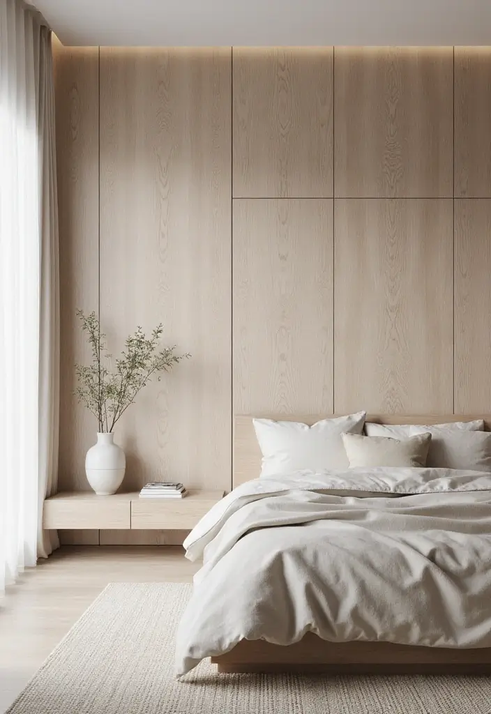 30 Minimalist Bedroom Designs for Every Style 19 30 Minimalist Bedroom Designs for Every Style - 19. Textured Walls