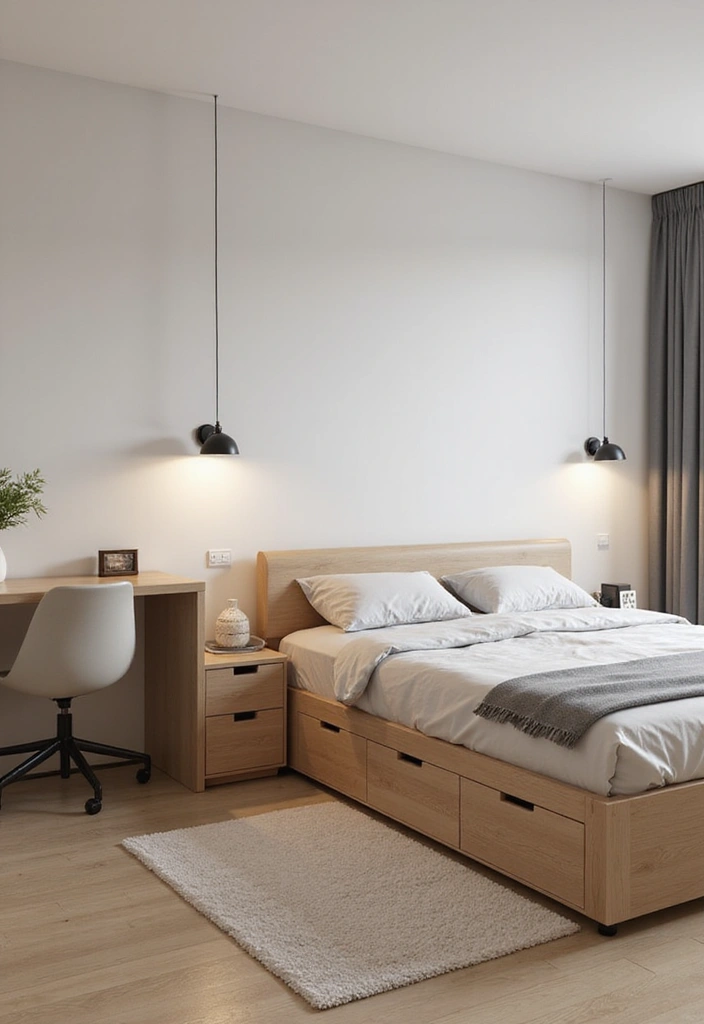 30 Minimalist Bedroom Designs for Every Style 5 30 Minimalist Bedroom Designs for Every Style - 5. Functional Minimalism