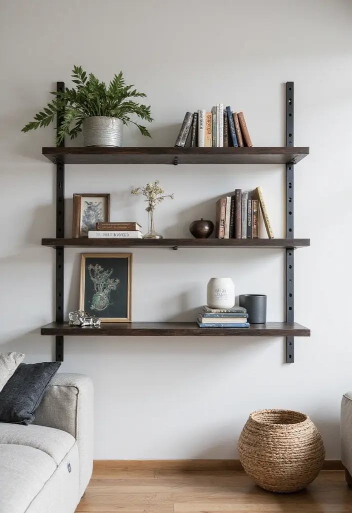 30 Minimalist Bookshelf Ideas That Look Modern 13 30 Minimalist Bookshelf Ideas That Look Modern - 13. Simple Metal Shelves