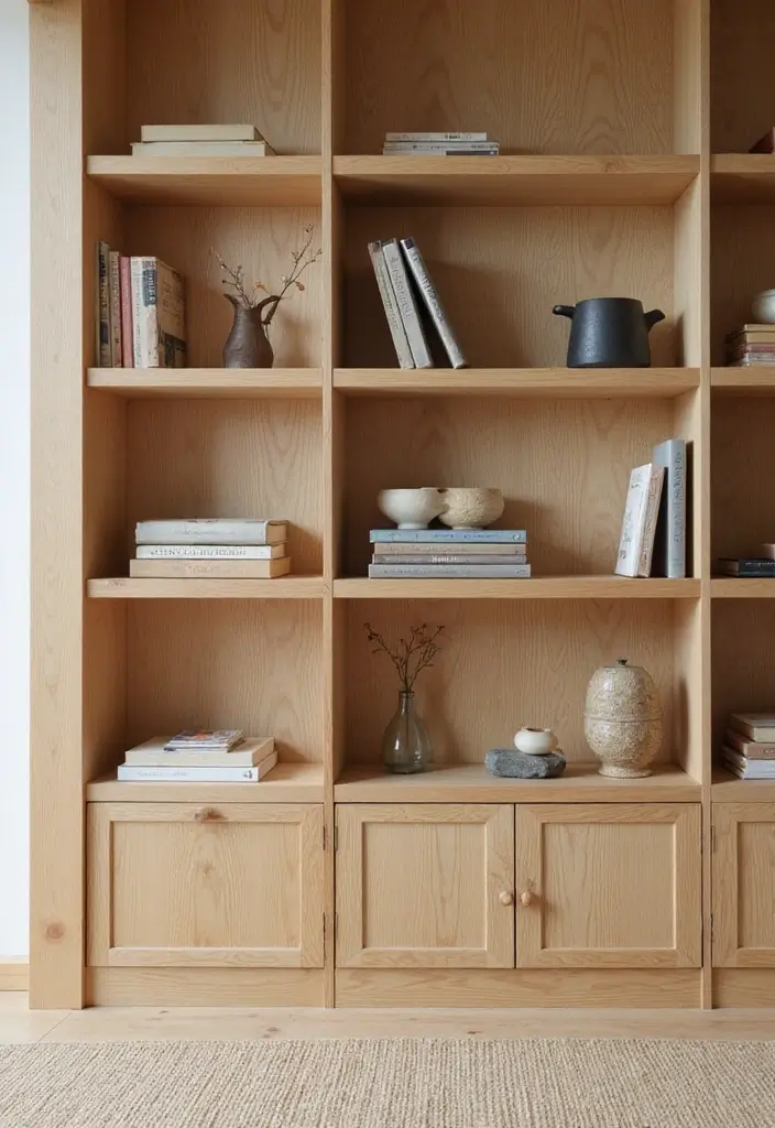30 Minimalist Bookshelf Ideas That Look Modern 16 30 Minimalist Bookshelf Ideas That Look Modern - 16. Japanese-Inspired Shelves