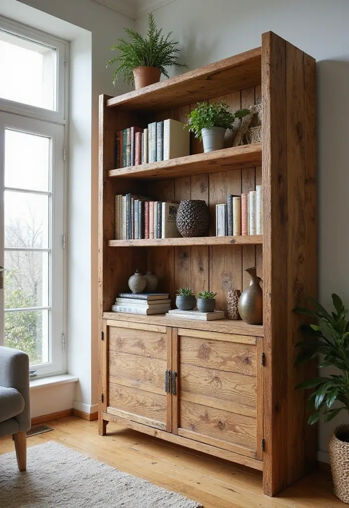 30 Minimalist Bookshelf Ideas That Look Modern 5 30 Minimalist Bookshelf Ideas That Look Modern - 5. Reclaimed Wood Bookshelf