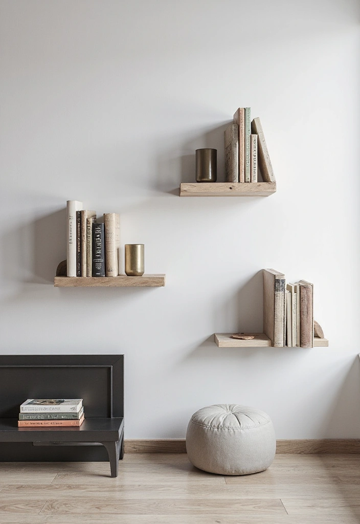 30 Minimalist Bookshelf Ideas That Look Modern 7 30 Minimalist Bookshelf Ideas That Look Modern - 7. Wall-Mounted Bookends