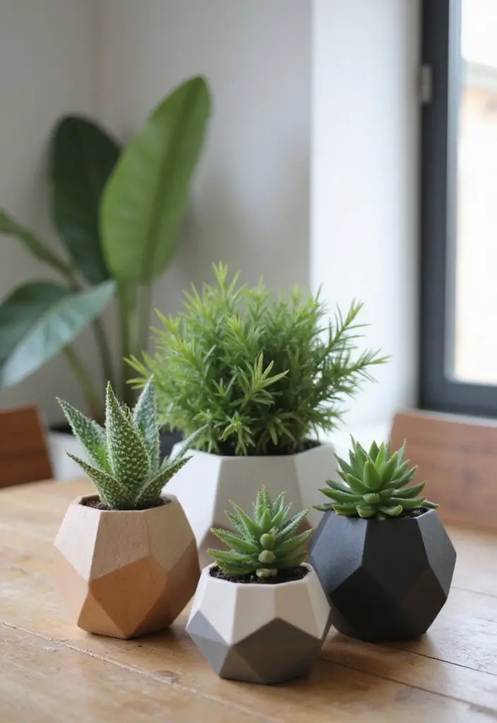 30 Minimalist Centerpiece Ideas for Simple Elegance 10 30 Minimalist Centerpiece Ideas for Simple Elegance - 10. Geometric Centerpieces