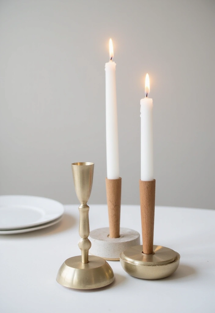30 Minimalist Centerpiece Ideas for Simple Elegance 2 30 Minimalist Centerpiece Ideas for Simple Elegance - 2. Minimalist Candlestick Holders