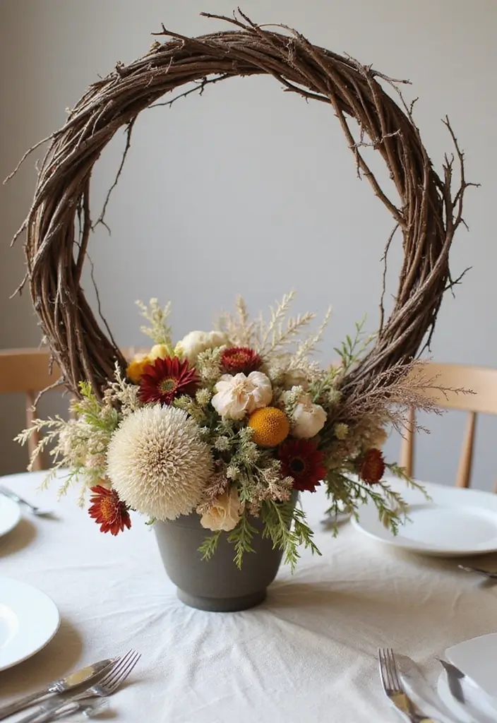 30 Minimalist Centerpiece Ideas for Simple Elegance 20 30 Minimalist Centerpiece Ideas for Simple Elegance - 20. Minimalist Seasonal Wreath