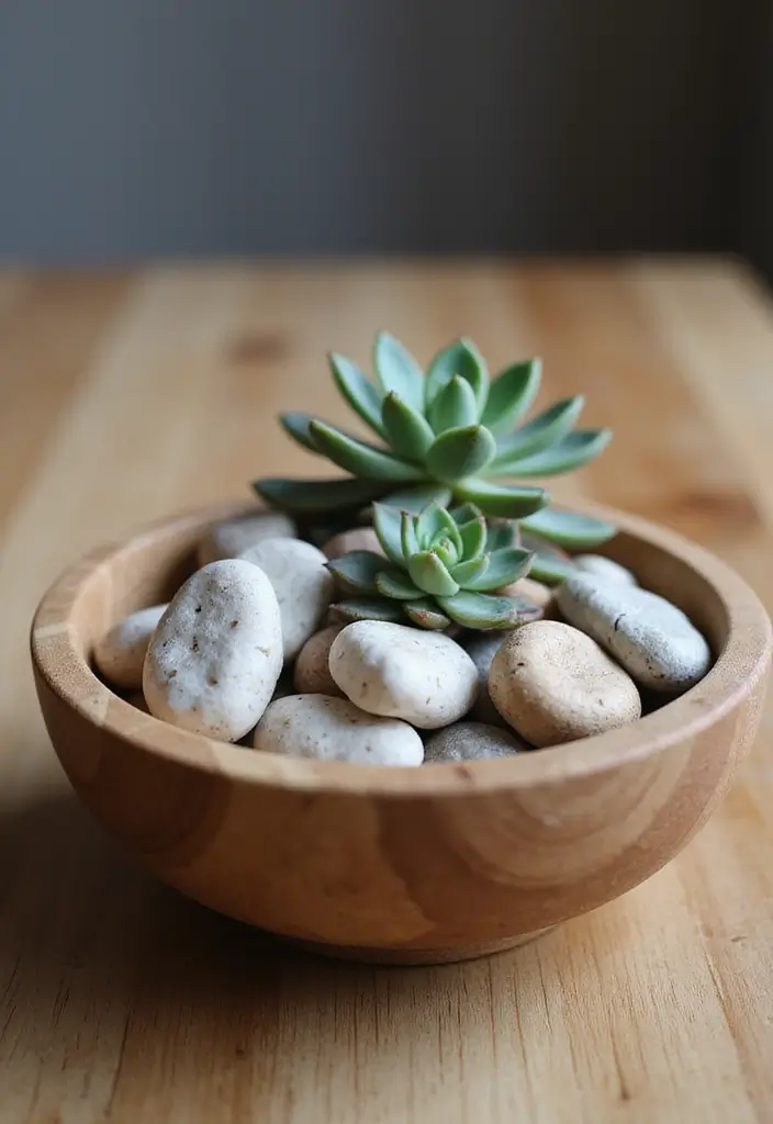 30 Minimalist Centerpiece Ideas for Simple Elegance 3 30 Minimalist Centerpiece Ideas for Simple Elegance - 3. Stone Accents
