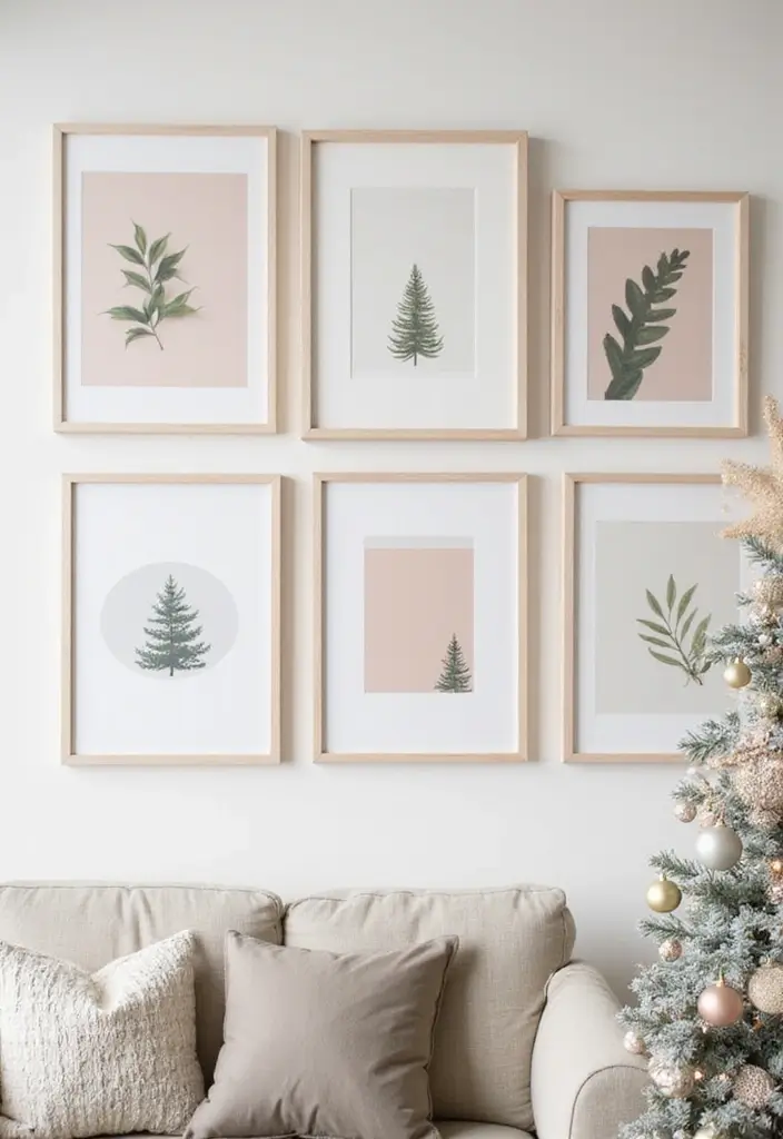 30 Minimalist Christmas Decor Ideas You’ll Love 20 30 Minimalist Christmas Decor Ideas You’ll Love - 20. Festive Wall Art