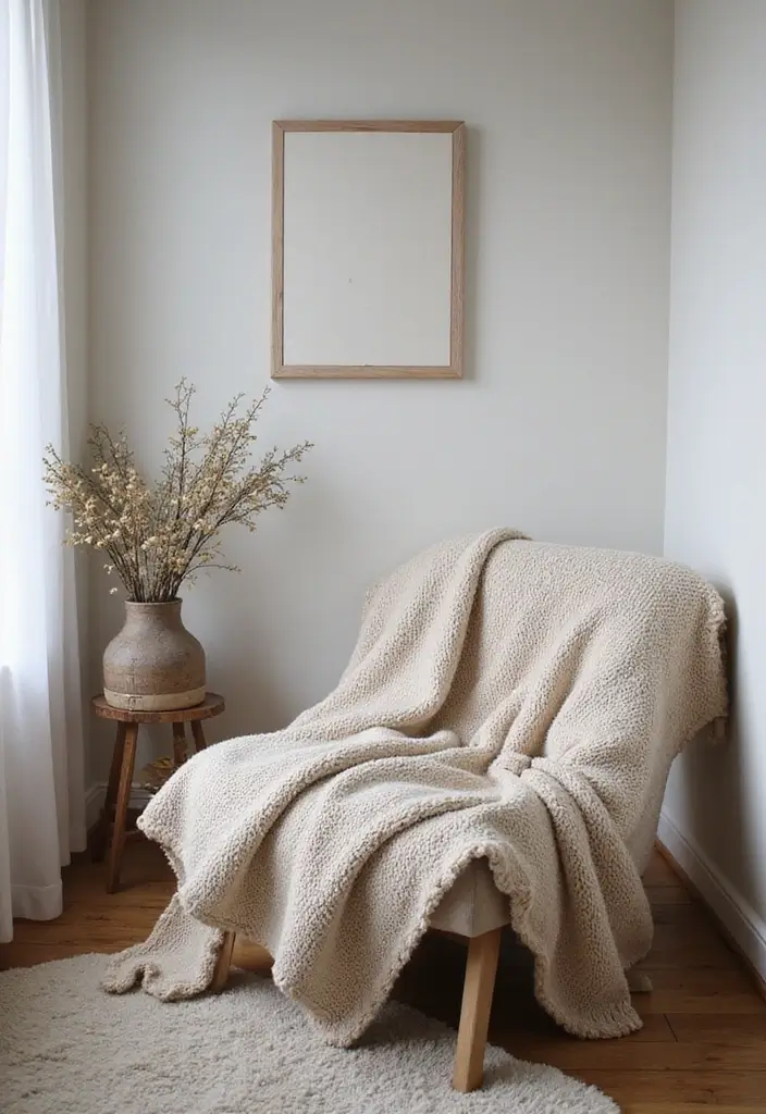 30 Minimalist Christmas Decor Ideas You’ll Love 26 30 Minimalist Christmas Decor Ideas You’ll Love - 26. Soft Textured Throws