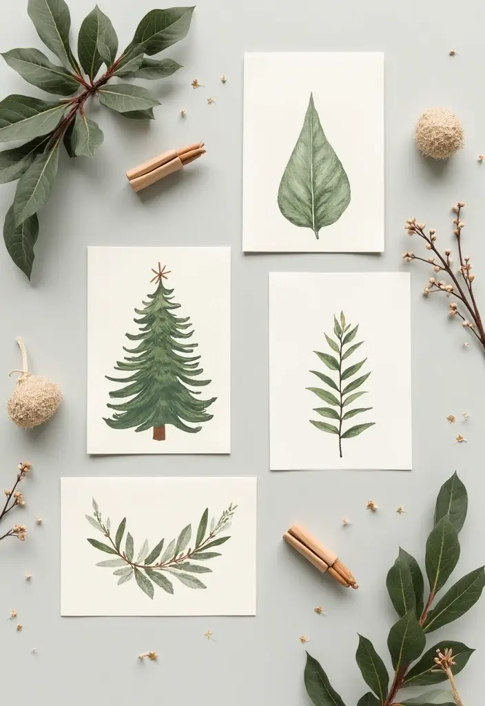 30 Minimalist Christmas Decor Ideas You’ll Love 27 30 Minimalist Christmas Decor Ideas You’ll Love - 27. Natural Christmas Cards
