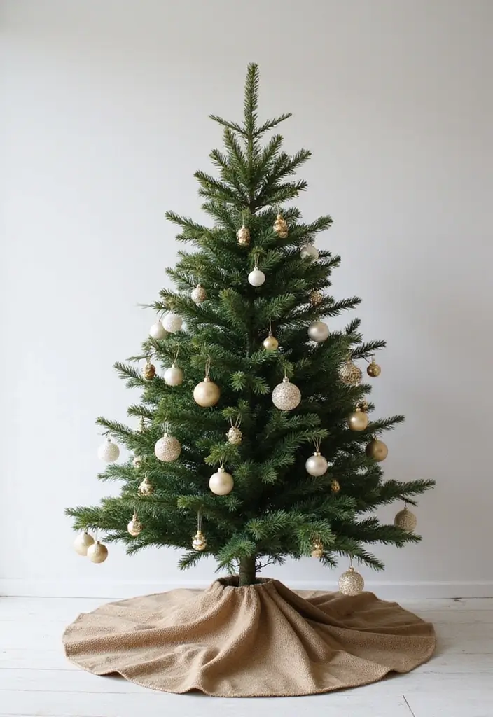 30 Minimalist Christmas Decor Ideas You’ll Love 5 30 Minimalist Christmas Decor Ideas You’ll Love - 5. Fabric Tree Skirts