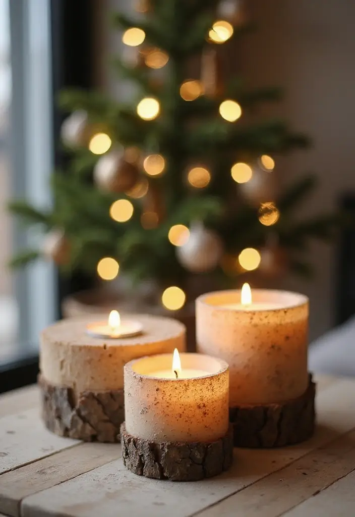 30 Minimalist Christmas Decor Ideas You’ll Love 8 30 Minimalist Christmas Decor Ideas You’ll Love - 8. DIY Candle Holders