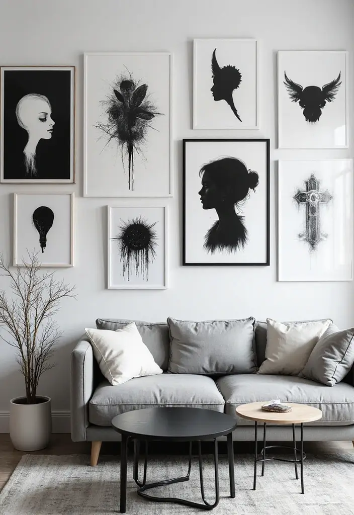 30 Minimalist Goth Decor Ideas That Look Unique 1 30 Minimalist Goth Decor Ideas That Look Unique - 1. Monochrome Artistry