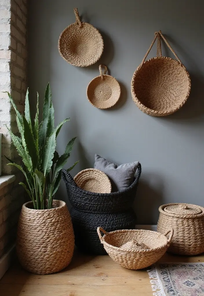 30 Minimalist Goth Decor Ideas That Look Unique 12 30 Minimalist Goth Decor Ideas That Look Unique - 12. Unique Baskets