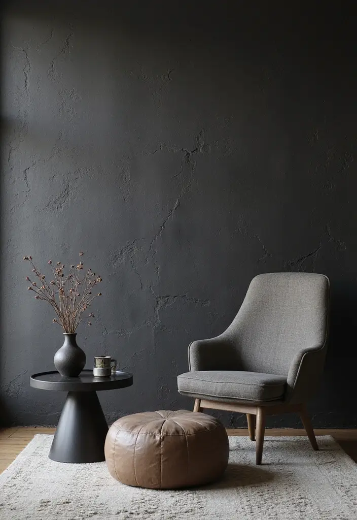 30 Minimalist Goth Decor Ideas That Look Unique 18 30 Minimalist Goth Decor Ideas That Look Unique - 18. Textured Wall Treatments