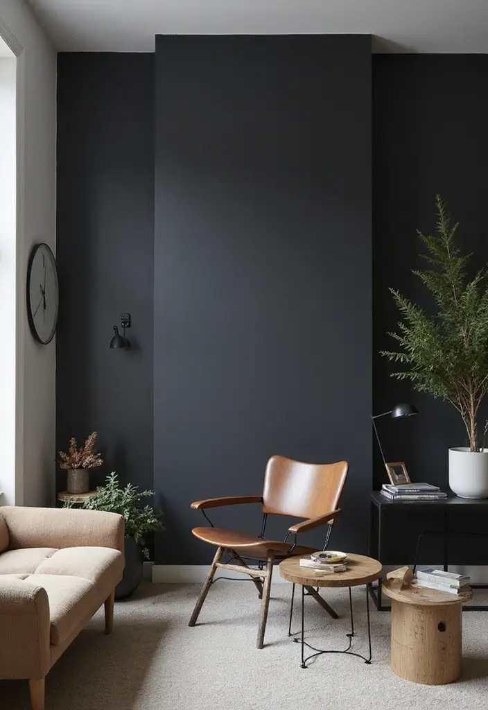30 Minimalist Goth Decor Ideas That Look Unique 2 30 Minimalist Goth Decor Ideas That Look Unique - 2. Dark Accent Walls