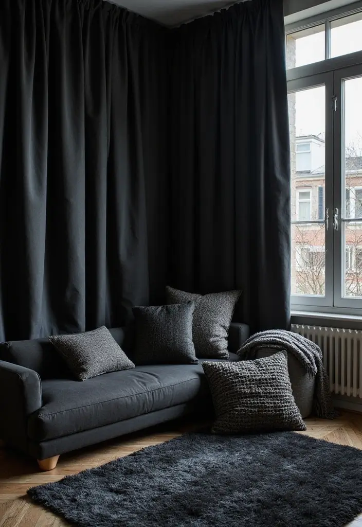 30 Minimalist Goth Decor Ideas That Look Unique 9 30 Minimalist Goth Decor Ideas That Look Unique - 9. Dark Textiles