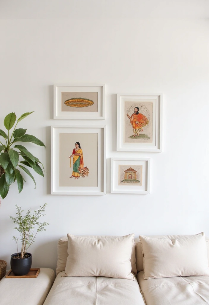 30 Minimalist Indian Home Ideas That Blend Culture and Style - 7. Simplistic Wall Art