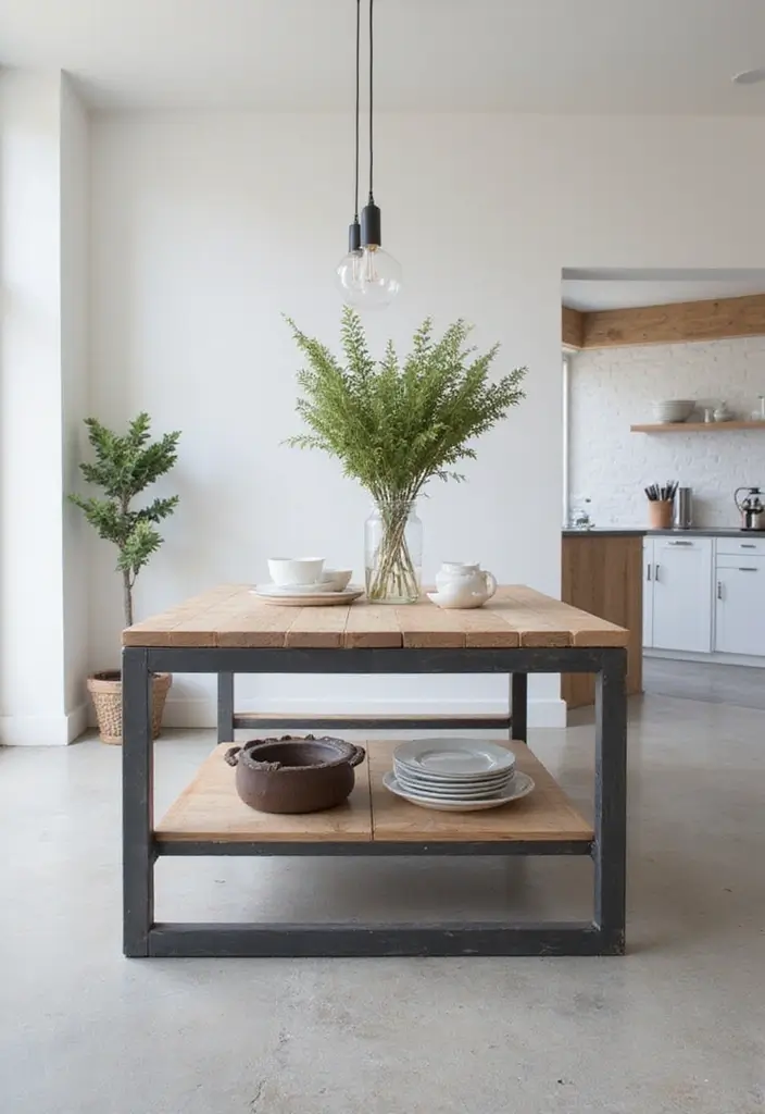 30 Minimalist Kitchen Island Ideas That Feel Sleek 11 30 Minimalist Kitchen Island Ideas That Feel Sleek - 11. Minimalist Metal Frame Island