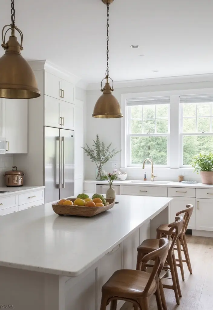 30 Minimalist Kitchen Island Ideas That Feel Sleek 29 30 Minimalist Kitchen Island Ideas That Feel Sleek - 29. Minimalist Island with a Statement Pendant Light