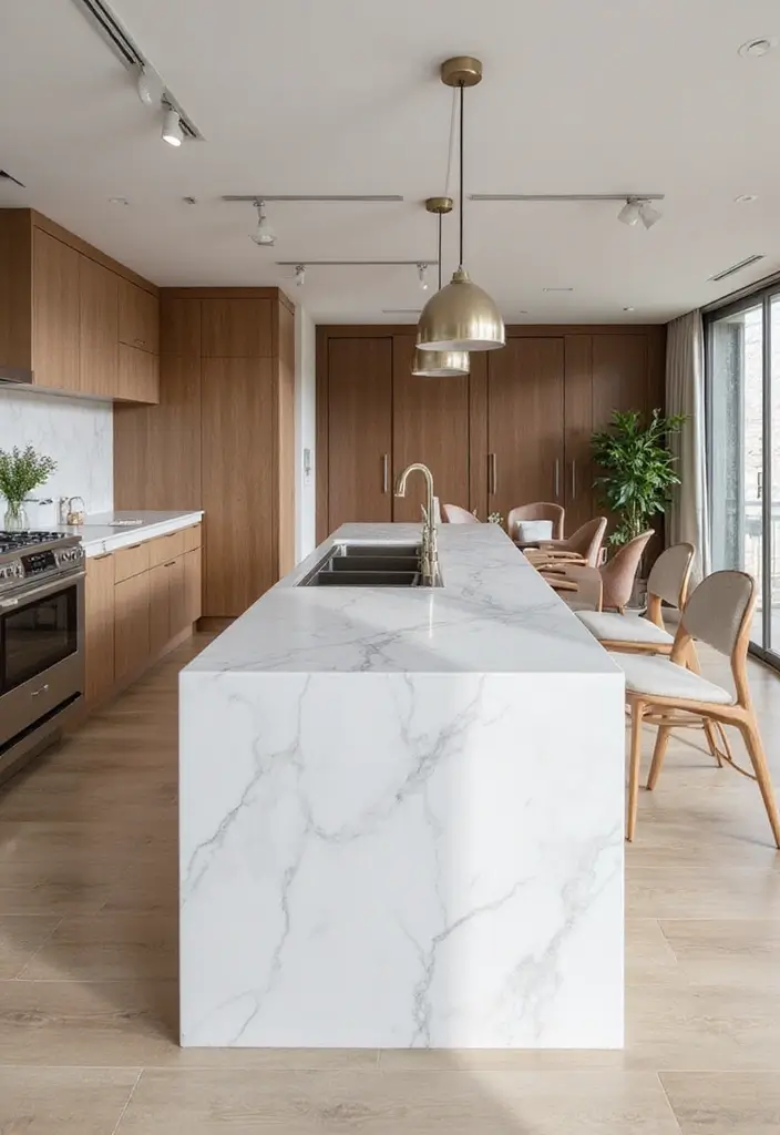 30 Minimalist Kitchen Island Ideas That Feel Sleek 4 30 Minimalist Kitchen Island Ideas That Feel Sleek - 4. Sleek Scandinavian Marble Island