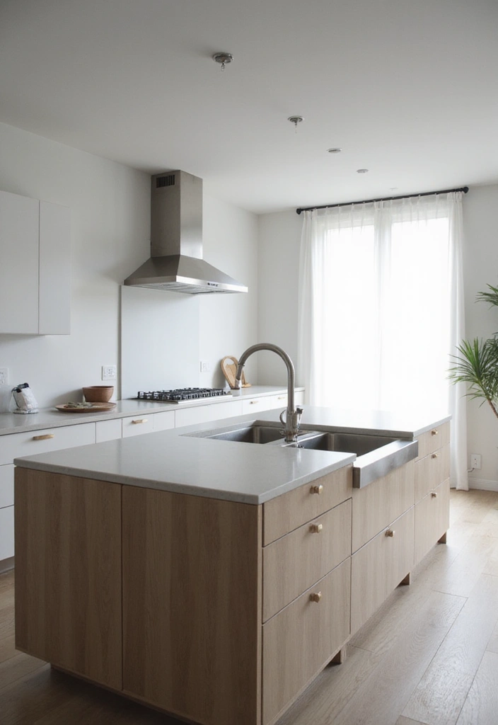30 Minimalist Kitchen Island Ideas That Feel Sleek 7 30 Minimalist Kitchen Island Ideas That Feel Sleek - 7. Minimalist Island with a Sink